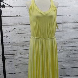 Lemon colored tea length dress C27